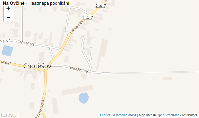 Mapa Na Ovčíně - Firmy v ulici.