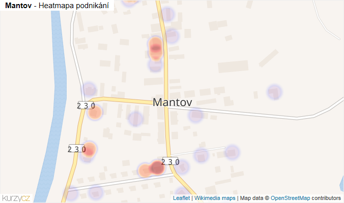 Mapa Mantov - Firmy v části obce.
