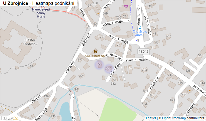 Mapa U Zbrojnice - Firmy v ulici.