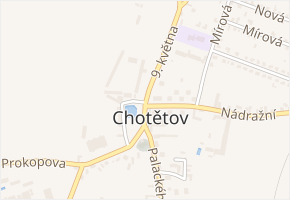 Husovo náměstí v obci Chotětov - mapa ulice