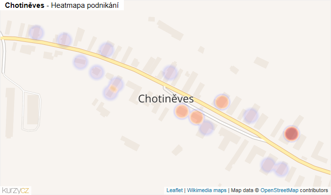 Mapa Chotiněves - Firmy v části obce.