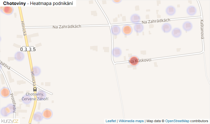 Mapa Chotoviny - Firmy v obci.