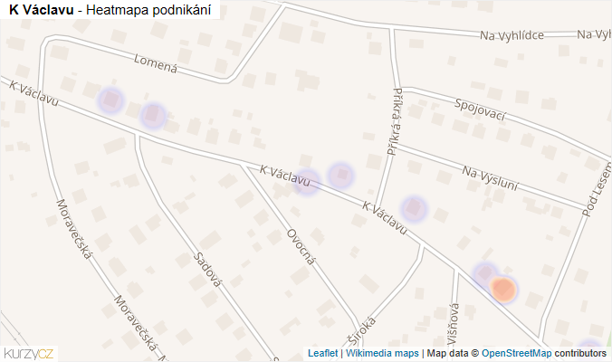 Mapa K Václavu - Firmy v ulici.