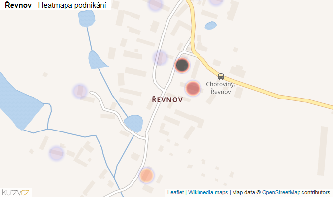Mapa Řevnov - Firmy v části obce.
