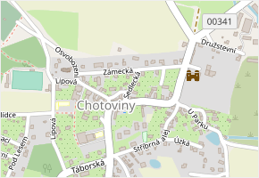 Sedlecká v obci Chotoviny - mapa ulice