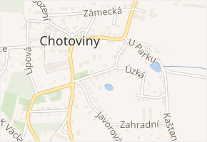 Stříbrná alej v obci Chotoviny - mapa ulice