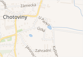 Úzká v obci Chotoviny - mapa ulice