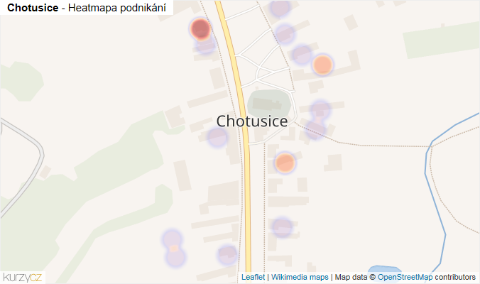 Mapa Chotusice - Firmy v části obce.