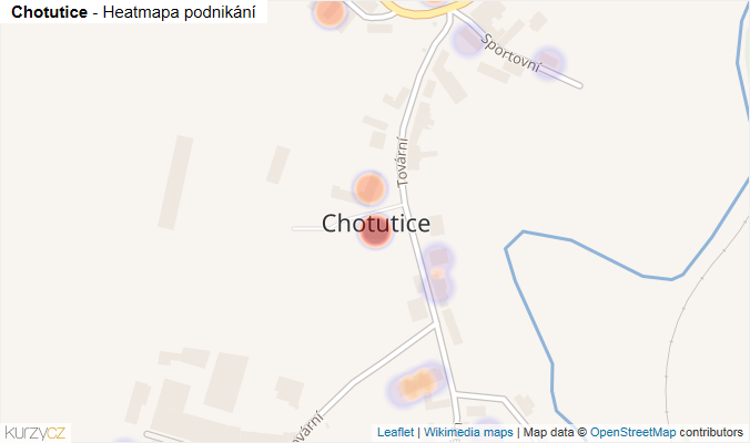Mapa Chotutice - Firmy v části obce.