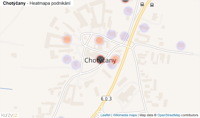 Mapa Chotýčany - Firmy v části obce.
