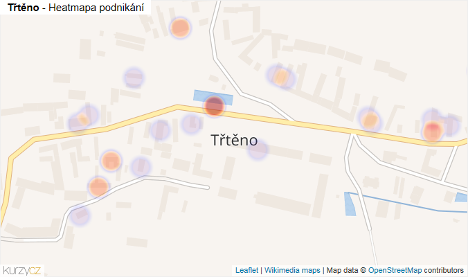 Mapa Třtěno - Firmy v části obce.