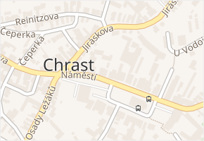 Náměstí v obci Chrast - mapa ulice