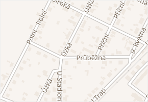 Průběžná v obci Chrást - mapa ulice