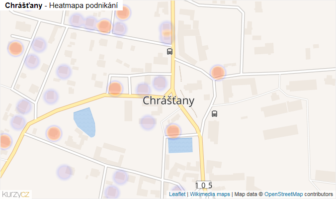 Mapa Chrášťany - Firmy v části obce.
