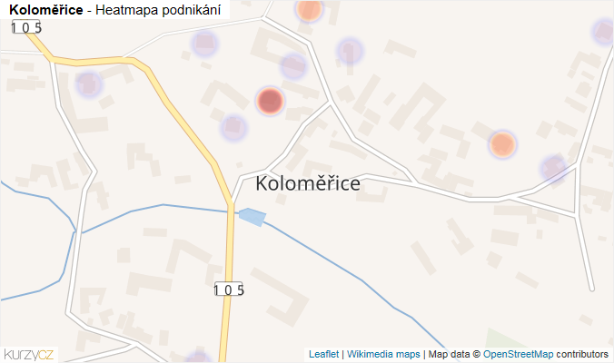 Mapa Koloměřice - Firmy v části obce.