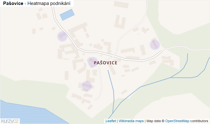 Mapa Pašovice - Firmy v části obce.