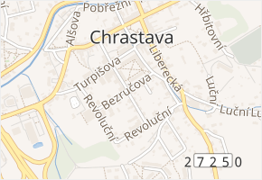Bezručova v obci Chrastava - mapa ulice