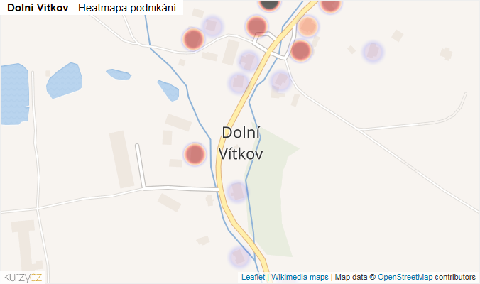 Mapa Dolní Vítkov - Firmy v části obce.