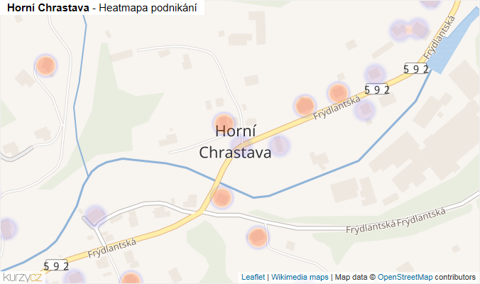 Mapa Horní Chrastava - Firmy v části obce.