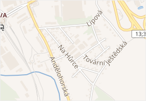 Tovární v obci Chrastava - mapa ulice