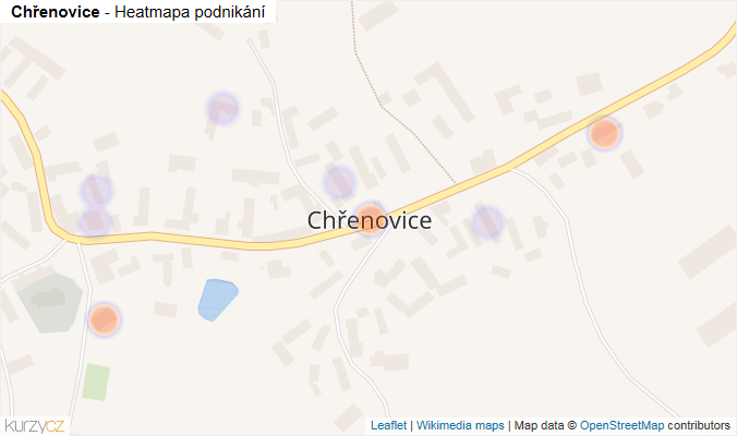 Mapa Chřenovice - Firmy v části obce.