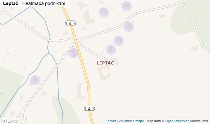 Mapa Leptač - Firmy v části obce.