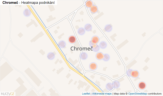 Mapa Chromeč - Firmy v části obce.