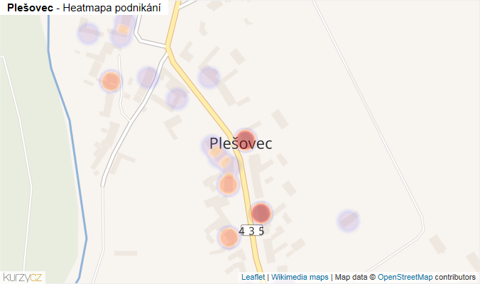 Mapa Plešovec - Firmy v části obce.