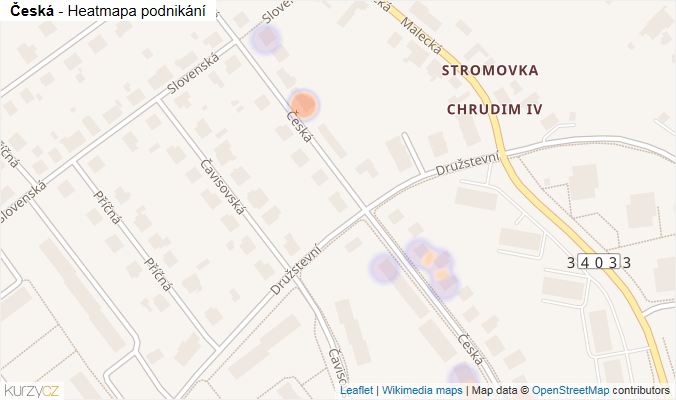 Mapa Česká - Firmy v ulici.