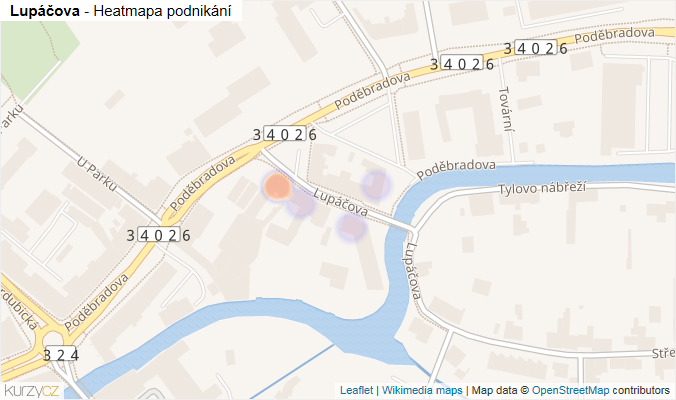 Mapa Lupáčova - Firmy v ulici.