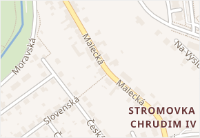 Malecká v obci Chrudim - mapa ulice