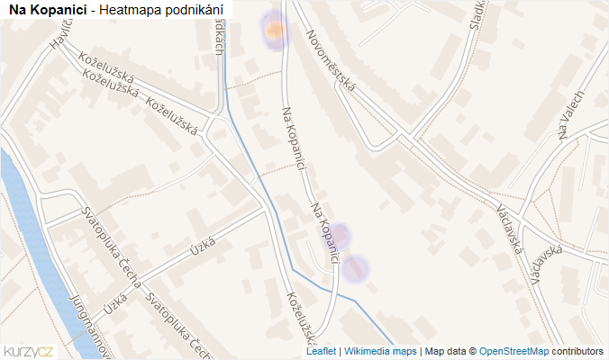 Mapa Na Kopanici - Firmy v ulici.