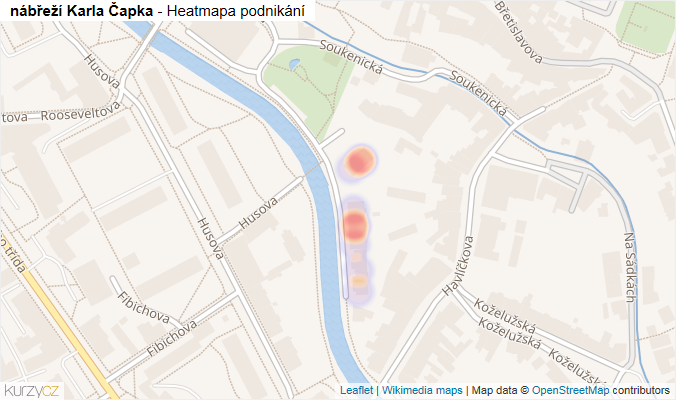 Mapa nábřeží Karla Čapka - Firmy v ulici.