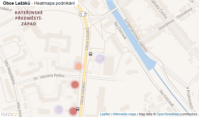 Mapa Obce Ležáků - Firmy v ulici.