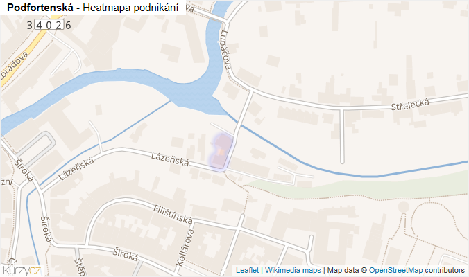 Mapa Podfortenská - Firmy v ulici.