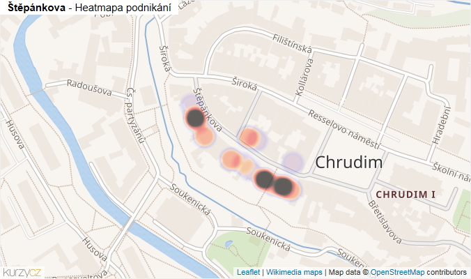 Mapa Štěpánkova - Firmy v ulici.