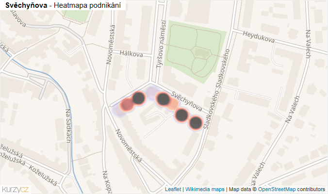 Mapa Svěchyňova - Firmy v ulici.