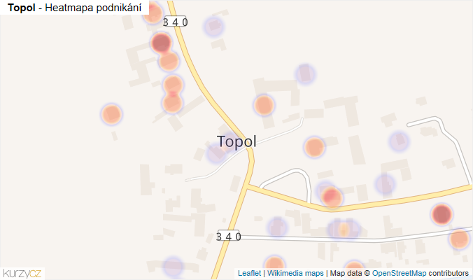 Mapa Topol - Firmy v části obce.