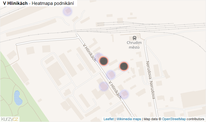 Mapa V Hliníkách - Firmy v ulici.