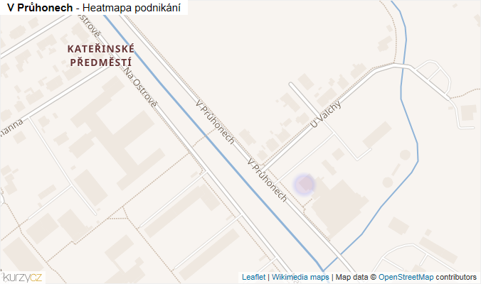 Mapa V Průhonech - Firmy v ulici.