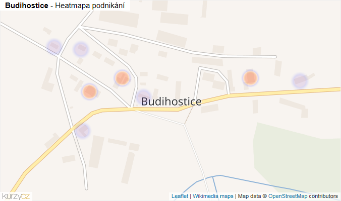 Mapa Budihostice - Firmy v části obce.