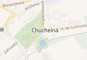 Komenského v obci Chuchelná - mapa ulice