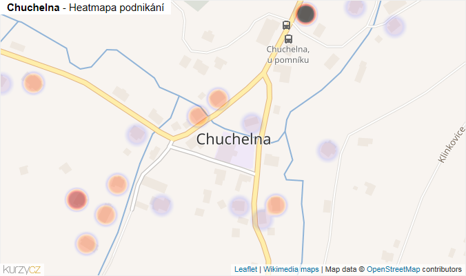 Mapa Chuchelna - Firmy v části obce.
