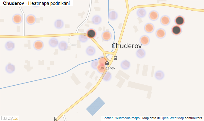 Mapa Chuderov - Firmy v části obce.