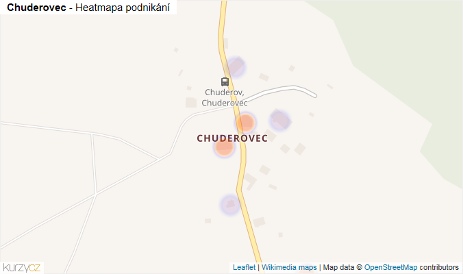 Mapa Chuderovec - Firmy v části obce.