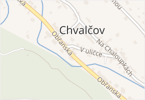 Obřanská v obci Chvalčov - mapa ulice