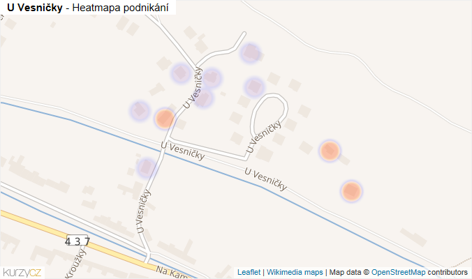 Mapa U Vesničky - Firmy v ulici.