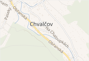 V uličce v obci Chvalčov - mapa ulice