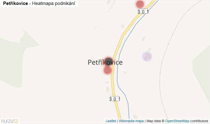 Mapa Petříkovice - Firmy v části obce.