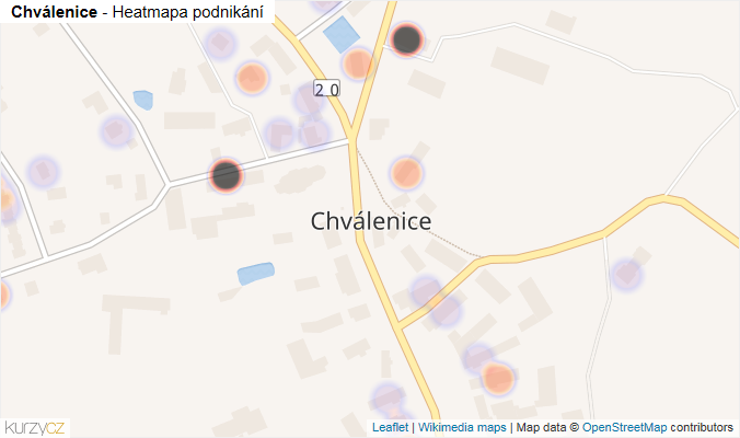 Mapa Chválenice - Firmy v části obce.